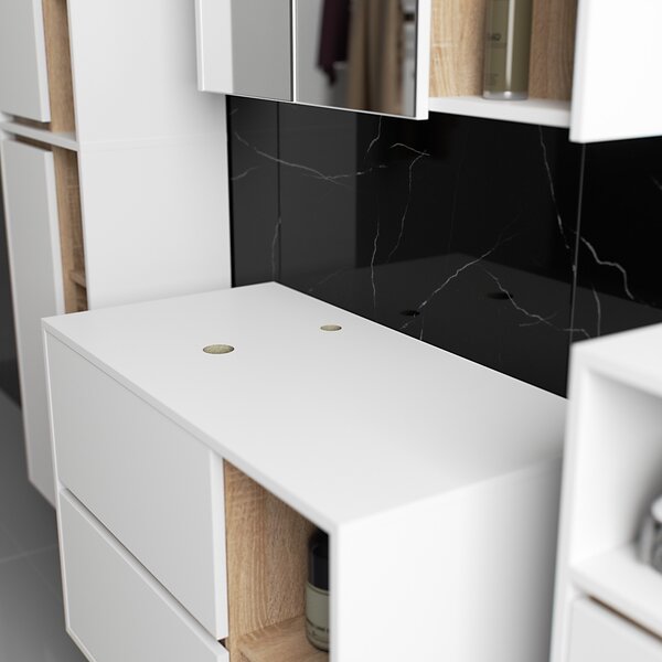 Ak furniture Koupelnová sestava VAMI II bílá/dub sonoma