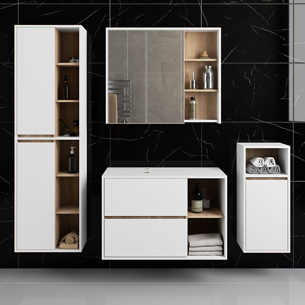 Ak furniture Koupelnová sestava VAMI II bílá/dub sonoma