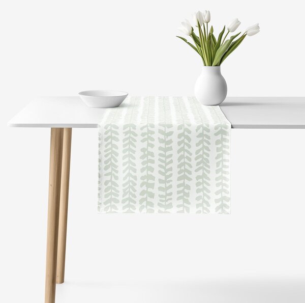 Goldea běhoun na stůl 100% bavlněné plátno - skandinávské lístky 20x120 cm