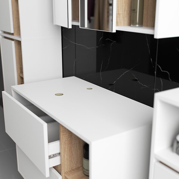 Ak furniture Koupelnová sestava VAMI II bílá/dub sonoma