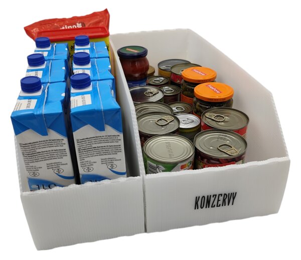 Usporadejto.cz Úložný box, plastový 15x50x16cm - do spíže i do skříně KARTONPLAST - BÍLÝ