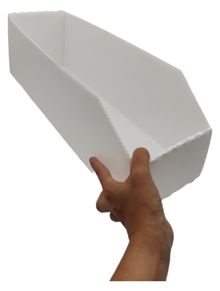Usporadejto.cz Úložný box, plastový 15x50x16cm - do spíže i do skříně KARTONPLAST - BÍLÝ