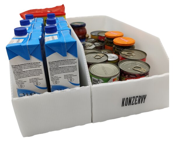 Usporadejto.cz Úložný box, plastový 15x50x16cm - do spíže i do skříně KARTONPLAST - BÍLÝ