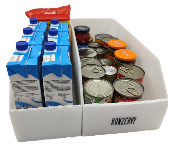 Usporadejto.cz Úložný box, plastový 15x50x16cm - do spíže i do skříně KARTONPLAST - BÍLÝ