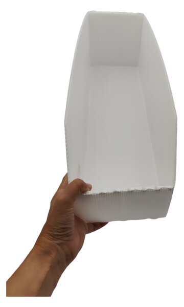 Usporadejto.cz Úložný box, plastový 15x50x16cm - do spíže i do skříně KARTONPLAST - BÍLÝ