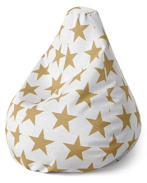 Sablio Sedací vak Pear Zlaté hvězdy - 70 x 95 x 15 cm