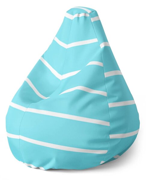 Sablio Sedací vak Pear Bílé pruhy na modré - 70 x 95 x 15 cm