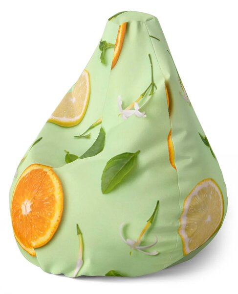 Sablio Sedací vak Pear Citrus a květ - 70 x 95 x 15 cm