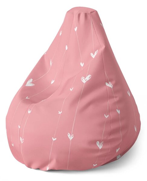 Sablio Sedací vak Pear Asymetrická srdíčka - 70 x 95 x 15 cm