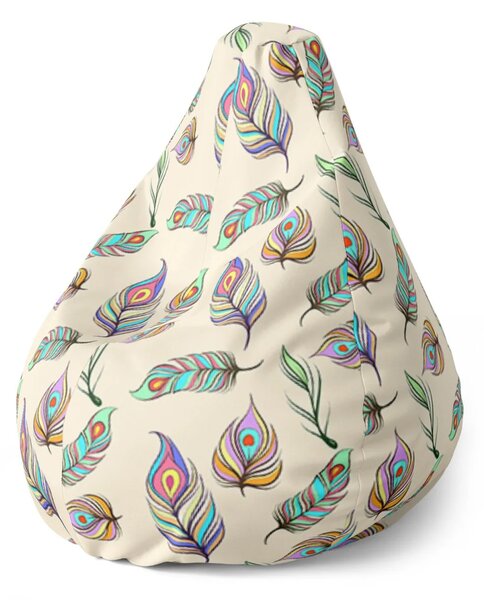 Sablio Sedací vak Pear Paví peříčka - 70 x 95 x 15 cm