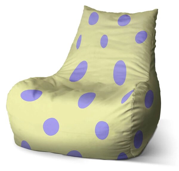 Sablio Sedací vak Bean Fialové tečky - 60 x 70 x 70 cm
