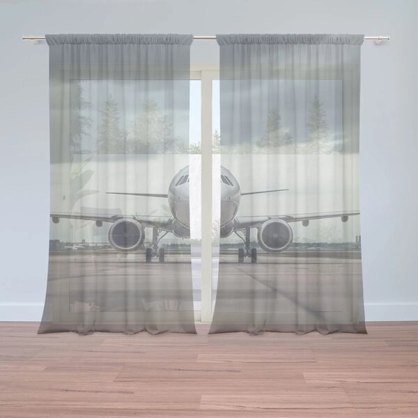 Sablio Záclony Letadlo na ranveji: 2ks 150x250cm