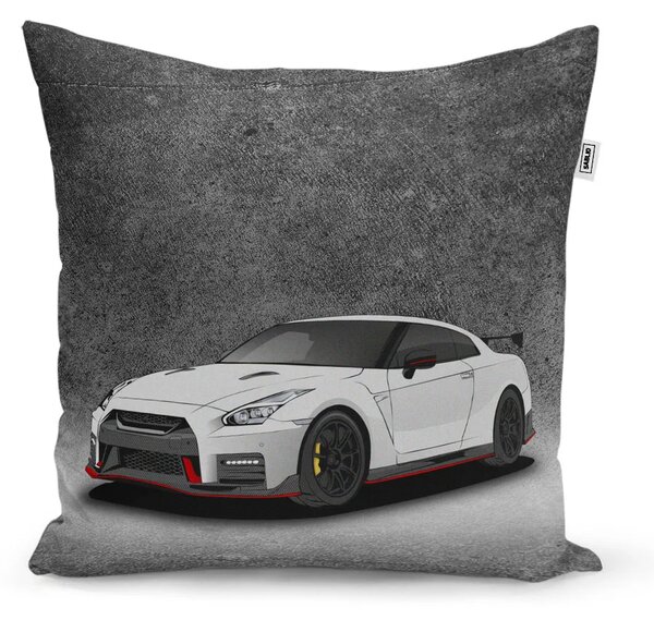 Sablio Polštář Nissan GTR 35 Šedý - 40x40 cm