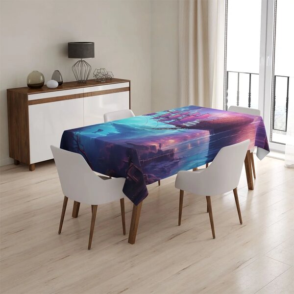 Sablio Ubrus Magická plachetnice pod měsícem - 90x90 cm