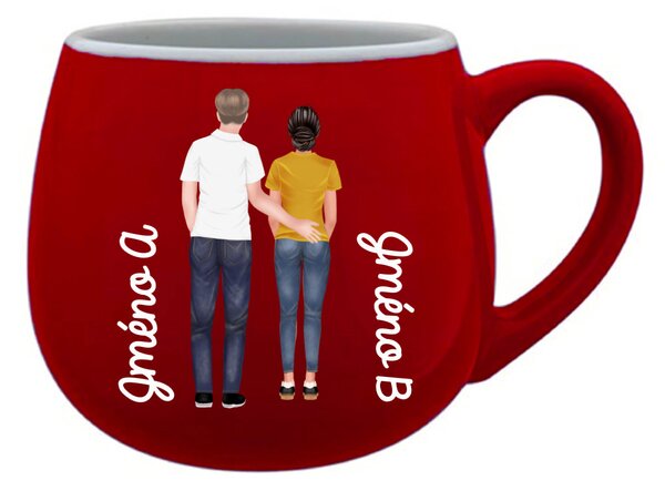 Personalizovaný keramický buclatý hrneček s párem