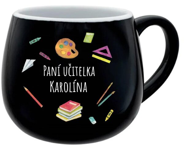 Personalizovaný keramický buclatý hrneček pro paní učitelku/pana učitele (pomůcky)