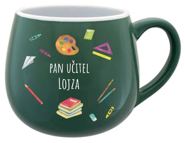 Personalizovaný keramický buclatý hrneček pro paní učitelku/pana učitele (pomůcky)