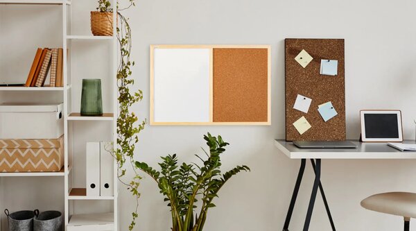 Korková a magnetická tabule 60x40 cm COMBI dřevěný rám + PŘÍSLUŠENSTVÍ ZDARMA, TMK64D