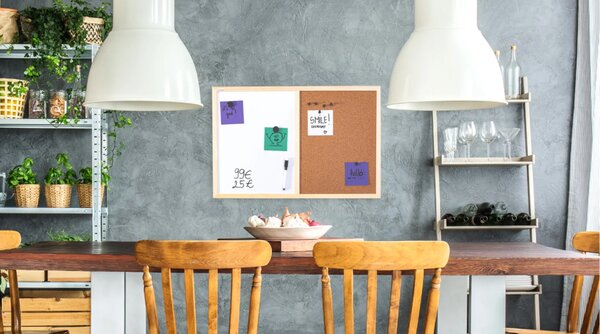 Korková a magnetická tabule 60x40 cm COMBI dřevěný rám + PŘÍSLUŠENSTVÍ ZDARMA, TMK64D