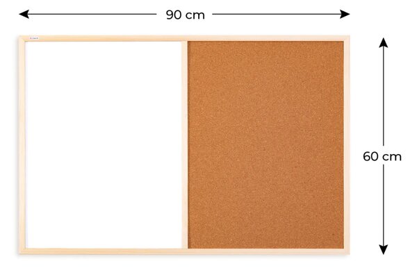 Tabule COMBI - korek a magnetická černá tabule 60x40cm s černým lakovaným dřevěným rámem, TMK96D