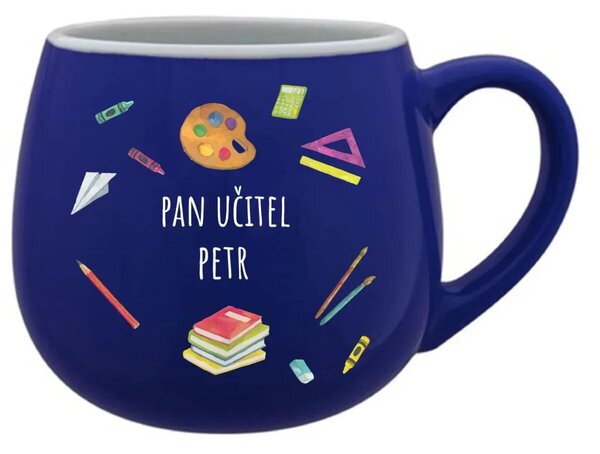 Personalizovaný keramický buclatý hrneček pro paní učitelku/pana učitele (pomůcky)