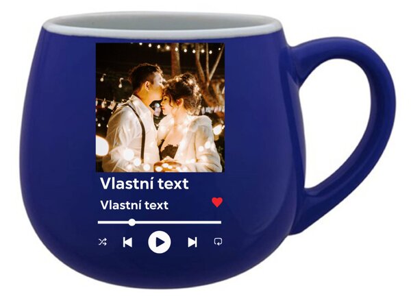 Personalizovaný keramický buclatý hrneček s motivem přehrávače