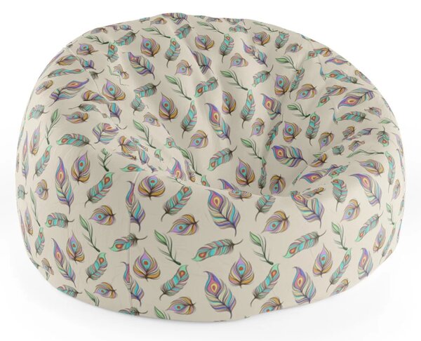 Sablio Sedací vak Cocoon Paví peříčka - 75 x 45 x 35 cm