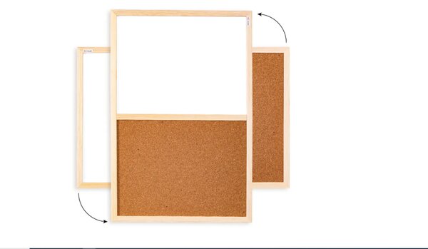 Korková a magnetická tabule 60x40 cm COMBI dřevěný rám + PŘÍSLUŠENSTVÍ ZDARMA, TMK64D