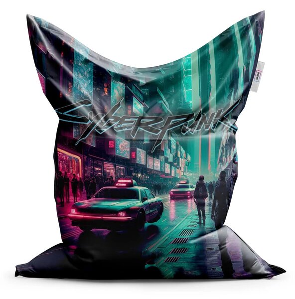 Sablio Sedací vak Cyberpunk 2077 Město - 150x100 cm