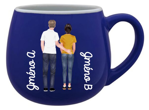 Personalizovaný keramický buclatý hrneček s párem