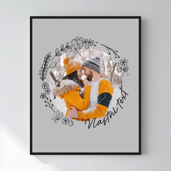 Personalizovaný magický fotoobraz v rámu - 40x50 - květinové orámování