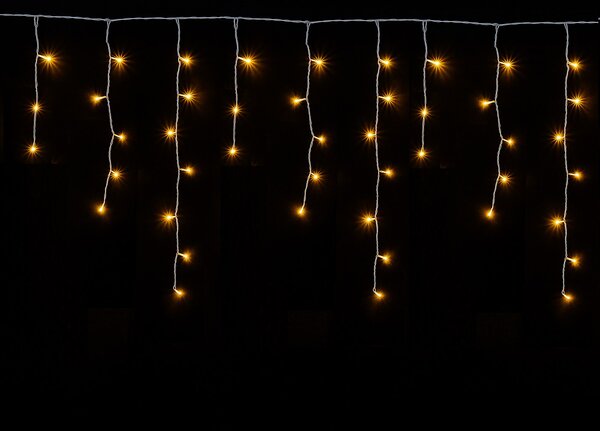 Vnitřní LED vánoční závěs - teplá bílá, 5m, 210 LED, stále svítící, se záblesky, propojovatelný