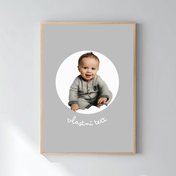 Personalizovaný magický fotoobraz v rámu - 50x70 - výřez fotky na podkladu