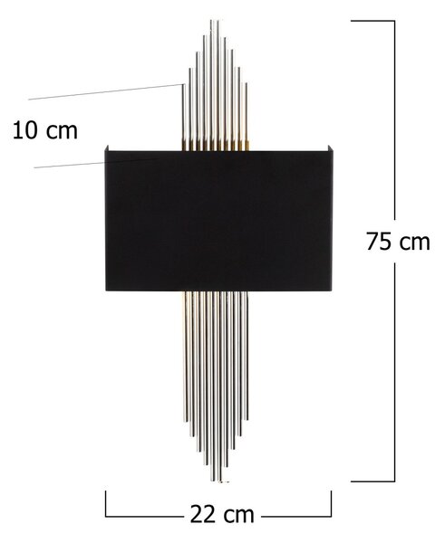 Opviq Nástěnná lampa Miko II černá/stříbrná