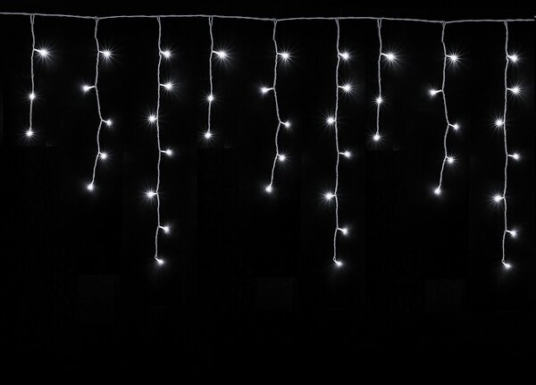Vnitřní LED vánoční závěs - studená bílá, 5m, 210 LED, se záblesky, propojovatelný