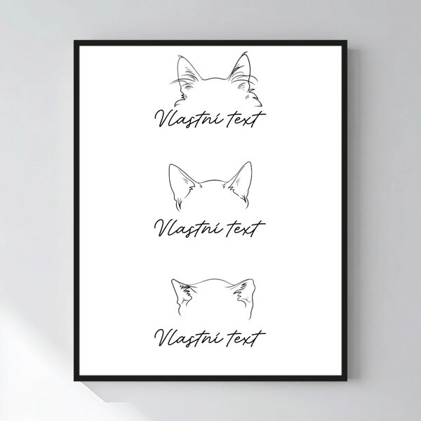 Personalizovaný magický fotoobraz v rámu - 40x50 - zvířecí ouška