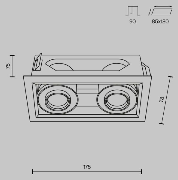 MAYTONI Vestavné svítidlo Metal Modern 20W IP 20 DL093-02-10W3K-B
