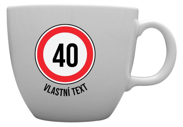 Personalizovaný MEGA XXL keramický hrnek 1 000 ml - narozeninová dopravní značka
