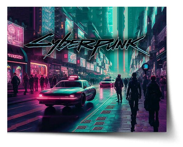 Sablio Plakát Cyberpunk 2077 Město - 60x40 cm