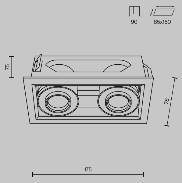 MAYTONI Vestavné svítidlo Metal Modern 20W IP 20 DL093-02-10W3K-W