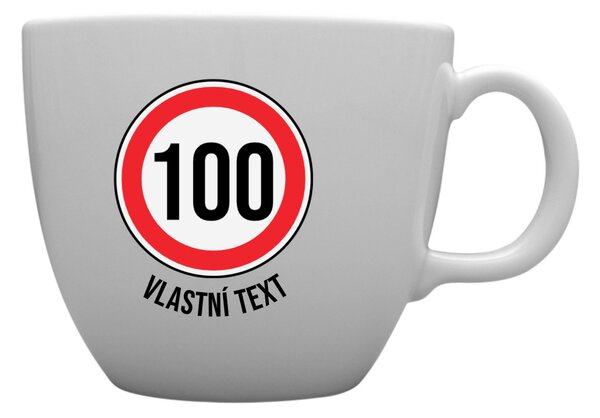 Personalizovaný MEGA XXL keramický hrnek 1 000 ml - narozeninová dopravní značka
