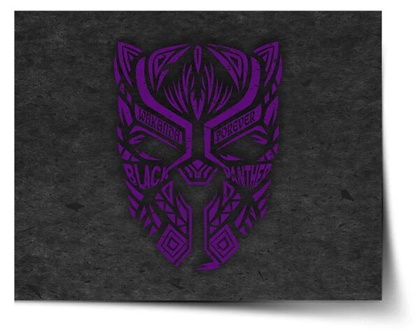Sablio Plakát BLACK PANTHER wakanda forever Fialový - 60x40 cm