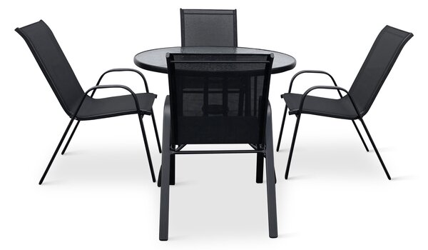 Zahradní jídelní set Capri 100cm + 4x kovová židle Ramada