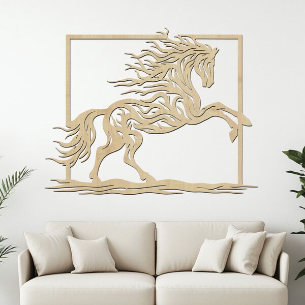 Dřevěný obraz HORSE | Rozměry (cm): 40x31 | Zvolte barvu dekoru: Buk