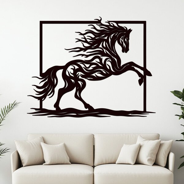 Dřevěný obraz HORSE | Rozměry (cm): 40x31 | Zvolte barvu dekoru: Buk