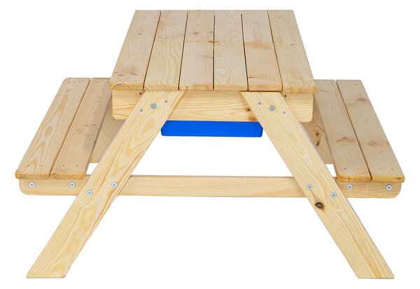 MO117 dětská lavička se stolkem masiv borovice Drewmax (Kvalitní nábytek z borovicového masivu)