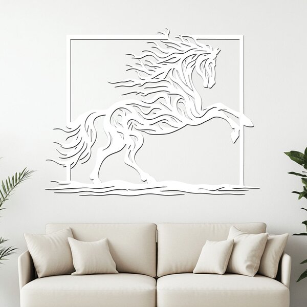 Dřevěný obraz HORSE | Rozměry (cm): 40x31 | Zvolte barvu dekoru: Buk