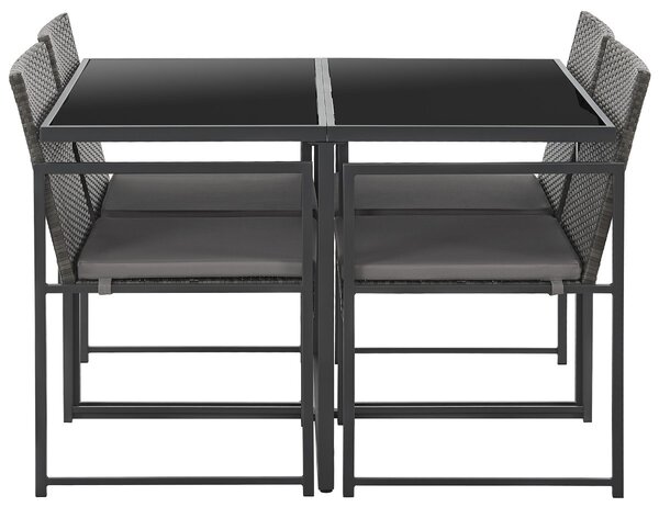 Zahradní jídelní set 4+1 BestBerg BBGF-1011 / šedá