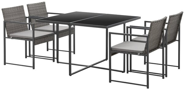 Zahradní jídelní set 4+1 BestBerg BBGF-1011 / šedá