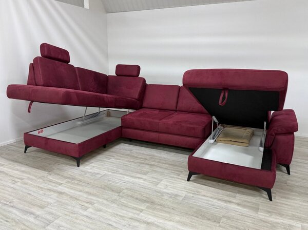 VÝPRODEJ Z EXPOZICE: Rozkládací sedací souprava PADUA do tvaru U Levý roh